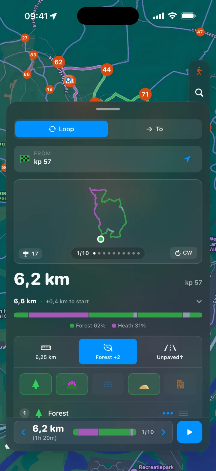 Landscape filter with drag-reorder priority list and surface preference