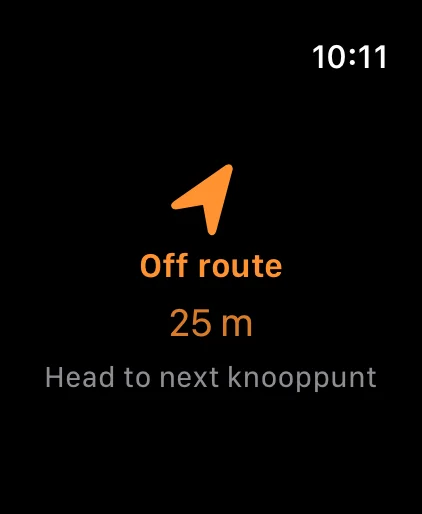 Apple Watch off-route warning