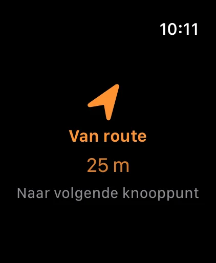 Apple Watch off-route warning